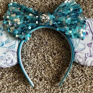 Sequin Blue Bow Little Mermaid sketch Ears